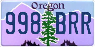 OR license plate 998BRR