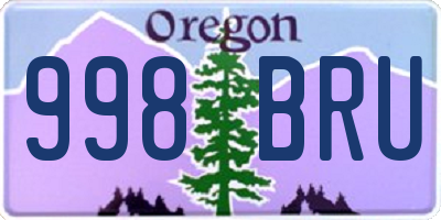 OR license plate 998BRU