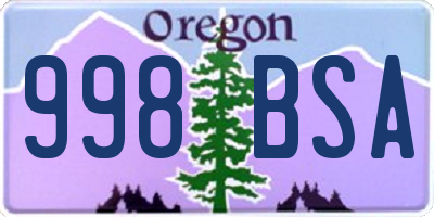 OR license plate 998BSA
