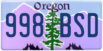 OR license plate 998BSD