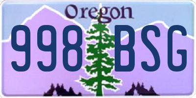 OR license plate 998BSG