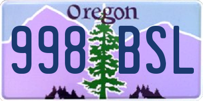 OR license plate 998BSL