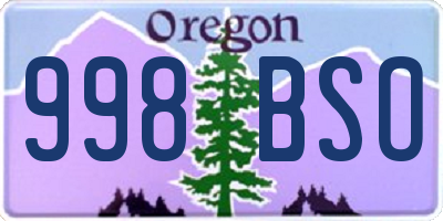 OR license plate 998BSO