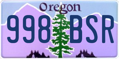 OR license plate 998BSR
