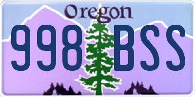 OR license plate 998BSS