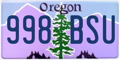 OR license plate 998BSU