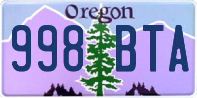 OR license plate 998BTA
