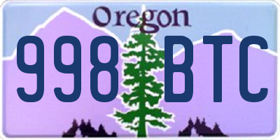 OR license plate 998BTC