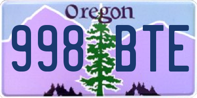 OR license plate 998BTE