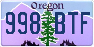 OR license plate 998BTF