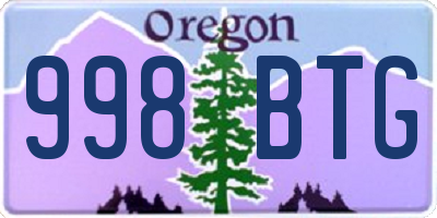 OR license plate 998BTG