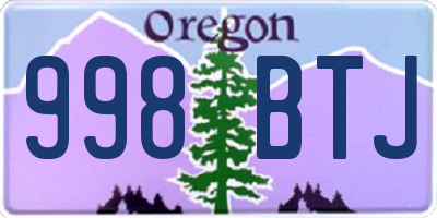 OR license plate 998BTJ