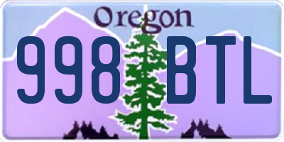 OR license plate 998BTL