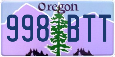 OR license plate 998BTT