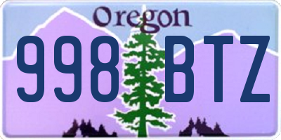 OR license plate 998BTZ