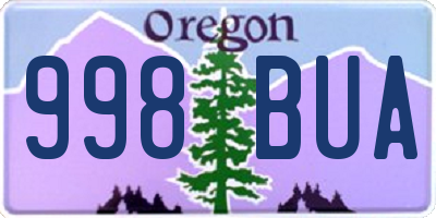 OR license plate 998BUA