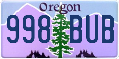 OR license plate 998BUB