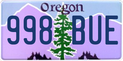 OR license plate 998BUE