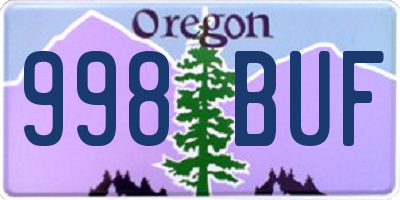 OR license plate 998BUF