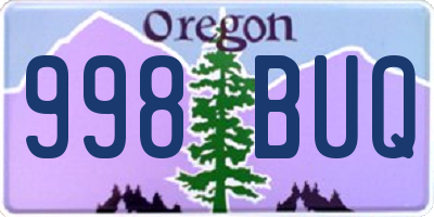 OR license plate 998BUQ
