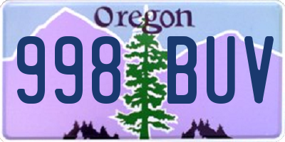 OR license plate 998BUV