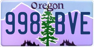 OR license plate 998BVE
