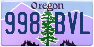 OR license plate 998BVL