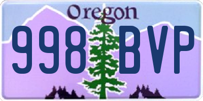 OR license plate 998BVP