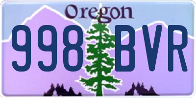 OR license plate 998BVR