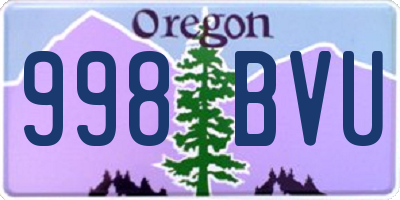 OR license plate 998BVU