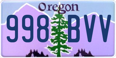 OR license plate 998BVV