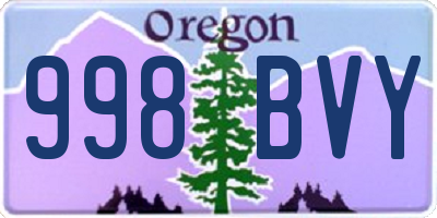 OR license plate 998BVY