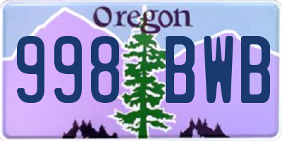 OR license plate 998BWB