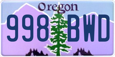 OR license plate 998BWD