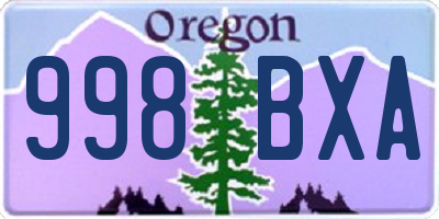 OR license plate 998BXA