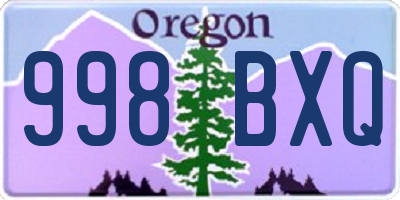 OR license plate 998BXQ
