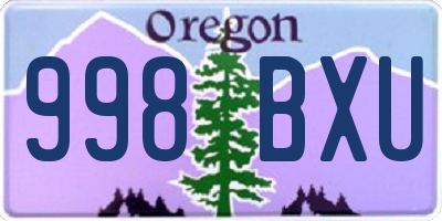 OR license plate 998BXU
