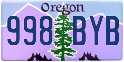 OR license plate 998BYB