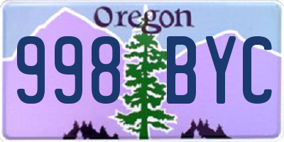 OR license plate 998BYC
