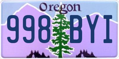 OR license plate 998BYI