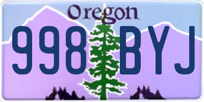 OR license plate 998BYJ