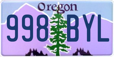 OR license plate 998BYL