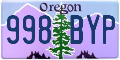 OR license plate 998BYP