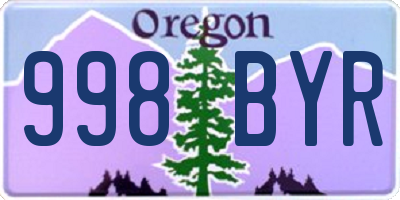 OR license plate 998BYR