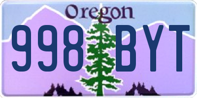OR license plate 998BYT