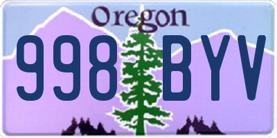 OR license plate 998BYV