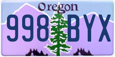 OR license plate 998BYX