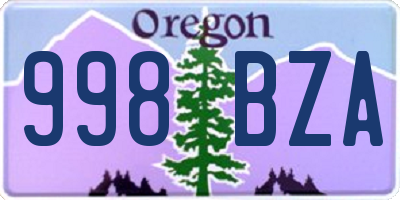 OR license plate 998BZA