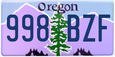 OR license plate 998BZF