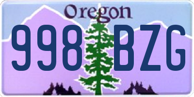 OR license plate 998BZG